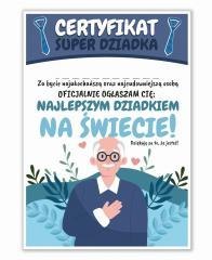 Certyfikat A4 Dzień Super Dziadka 5szt