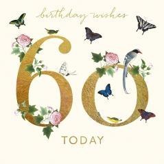 Karnet kwadrat z kopertą Urodziny 60