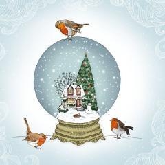 Karnet Swarovski kwadrat CL2310 Święta Domek