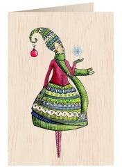 Karnet drewniany C6 + koperta Święta Kobieta