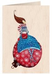 Karnet drewniany C6 + koperta Święta Kobieta