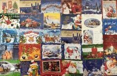 Kartka mała brokat wycinana wzory świeckie mix