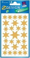 Naklejki świąteczne - złote gwiazdy