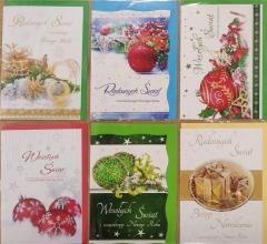 Karnet Boże Narodzenie B6 + koperta mix wzorów