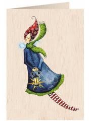 Karnet drewniany C6 + koperta Święta Kobieta