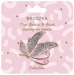 Broszka motyl Moja Babcia to Anioł