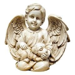 Figura Anioł skrzydła piesek 18cm
