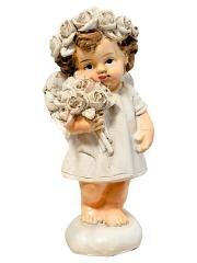 Figurka Aniołek z kwiatami 8cm