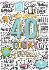 Karnet A5 Urodziny 40 - Graffiti