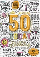 Karnet A5 Urodziny 50 - Graffiti