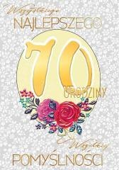 Karnet A5 Urodziny 70 - Balon glamour