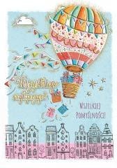 Karnet A5 Urodziny - Balon z prezentami