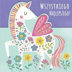 Karnet KW wycinany Urodziny - Pegaz