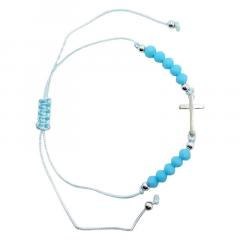 Różaniec 10-tka różańca niebieska z krzyżykiem