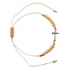 Różaniec 10-tka różańca różowa z krzyżykiem