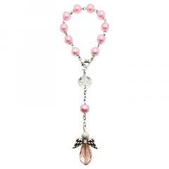 Różaniec 10-tka różańca różowy Aniołek