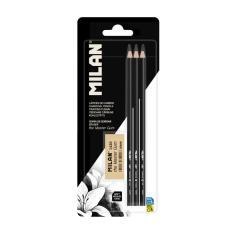 Zestaw 3 ołówków węglowych + gumka