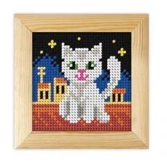 Haft z ramką. Moje pierwsze wyszywanie - Kotek