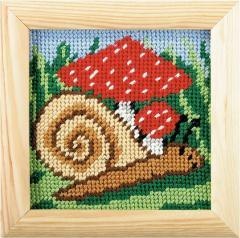 Haft z ramką. Moje pierwsze wyszywanie - Ślimak...