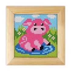 Haft z ramką. Moje pierwsze wyszywanie - Świnka