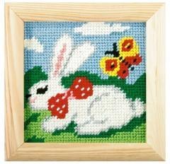 Haft z ramką. Moje pierwsze wyszywanie - Zajączek