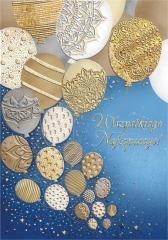 Karnet A5 Urodziny - Złote balony