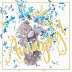 Kernet holograficzny 3D - Miś rzucający konfetti