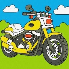 Malowanie po numerach -Motocykl Kids 25x25cm