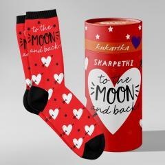 Skarpetki Walentynki To the moon and back