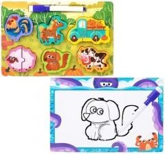 2 w 1 puzzle drewno i tablica
