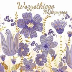 Karnet KW Imieniny - Kwiaty fiolerowe
