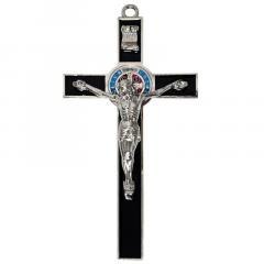 Krzyż czarny metalowy Benedykta 30cm