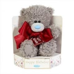 Miś - Happy Birthday z kokardą 18cm