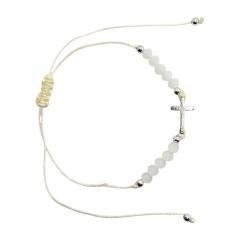 Różaniec 10-tka różańca biała z krzyżykiem