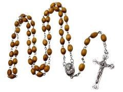 Różaniec drewno oliwne z ziemią Świętą
