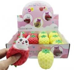 Gniotek królik w truskawce MIX