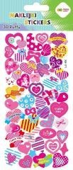 Naklejki 3D Puffy Pink Hearts 9,5x22cm HAPPY COLOR