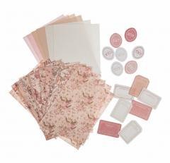 Zestaw papierów vintage z naklejkami 40szt
