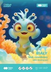 Blok rysunkowy biały A4/20K 80g HAPPY COLOR