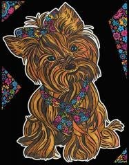 Kolorowanka welurowa Yorkshire Terrier 47x35cm