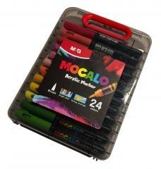 Marker akrylowy pędzelkowy 24 kolory M&G