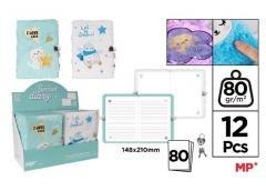 Pamiętnik pluszowy z kłódką MIX