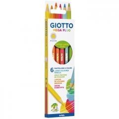 Kredki Mega Fluo 6 kolorów GIOTTO