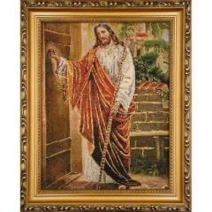Obraz Haftowany - Jezus u drzwi 22x27,5cm