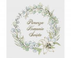 Serwetki Komunia wieniec z eukaliptusa 33x33cm 20s