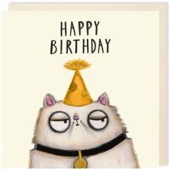 Karnet kwadrat 179 Urodziny Kot Przebiegły kot