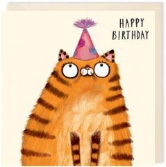 Karnet kwadrat 194 Urodziny Rudy kot