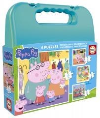 Puzzle 6 + 9 + 12 + 16 Świnka Peppa