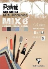 Blok A4 papierów mix6 250g 24ark