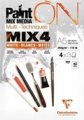 Blok A5 białych papierów mix4 250g 12ark